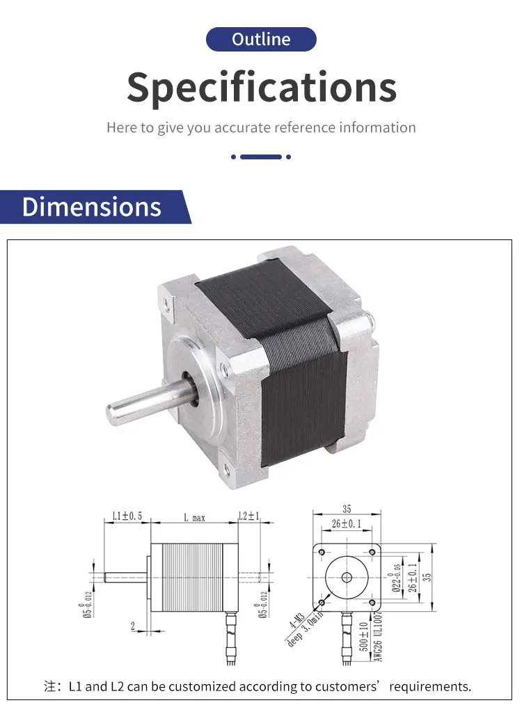 35mm 35HM 0.9° two-phase stepper motor drawing